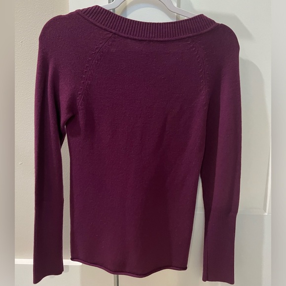 TakeOut Purple V Neck Sweater - Picture 2 of 3